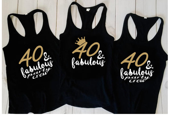 40th birthday party crew group tank tops