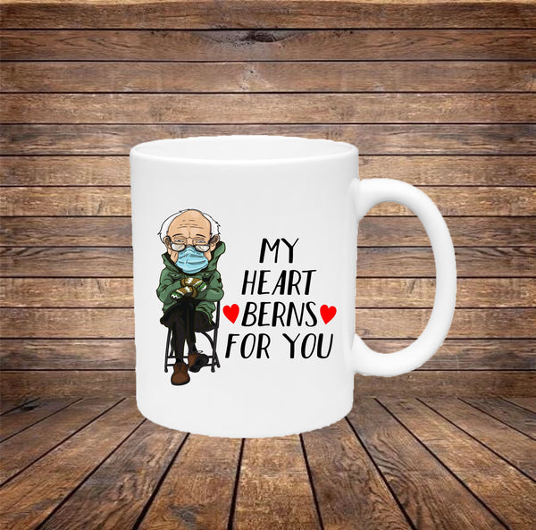 My heart Berns for you mug, funny coffee mug